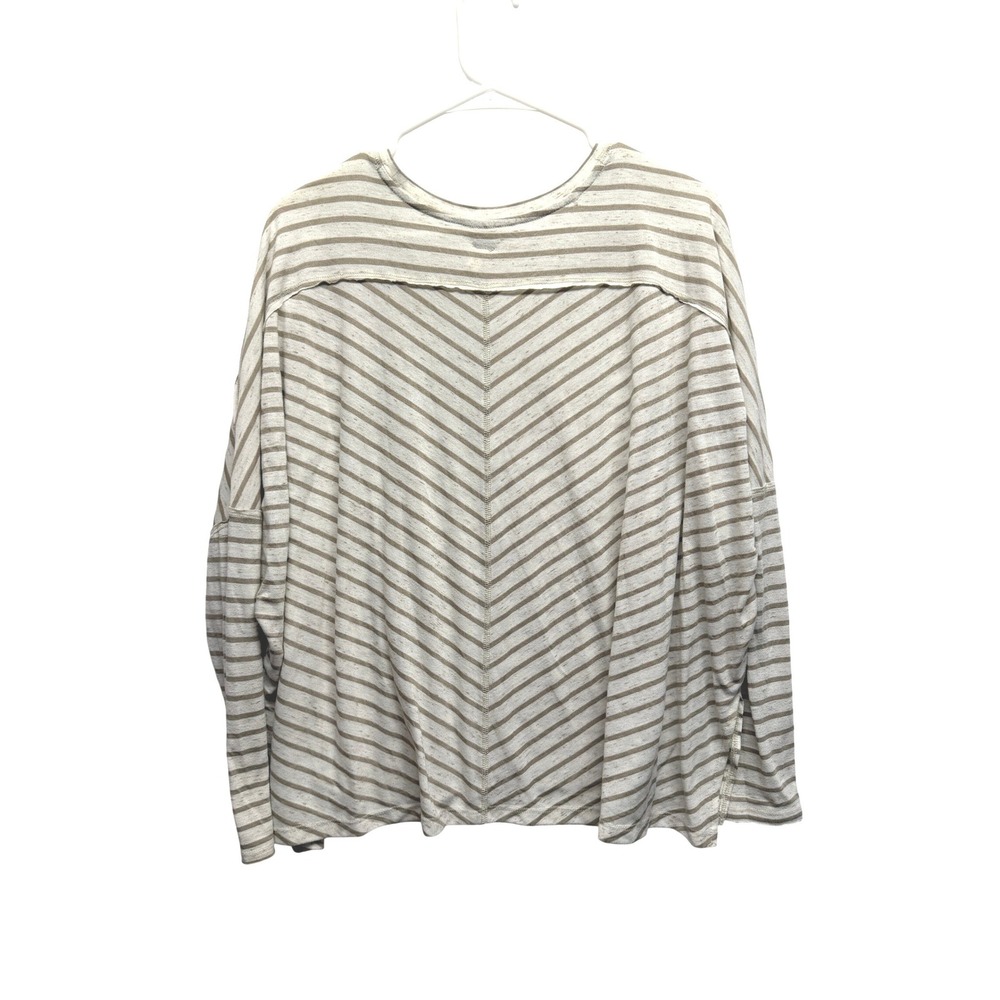 WE THE FREE Striped V Neck Long Sleeve Oversized Casual Top Women's XS Oversized - Picture 8 of 9